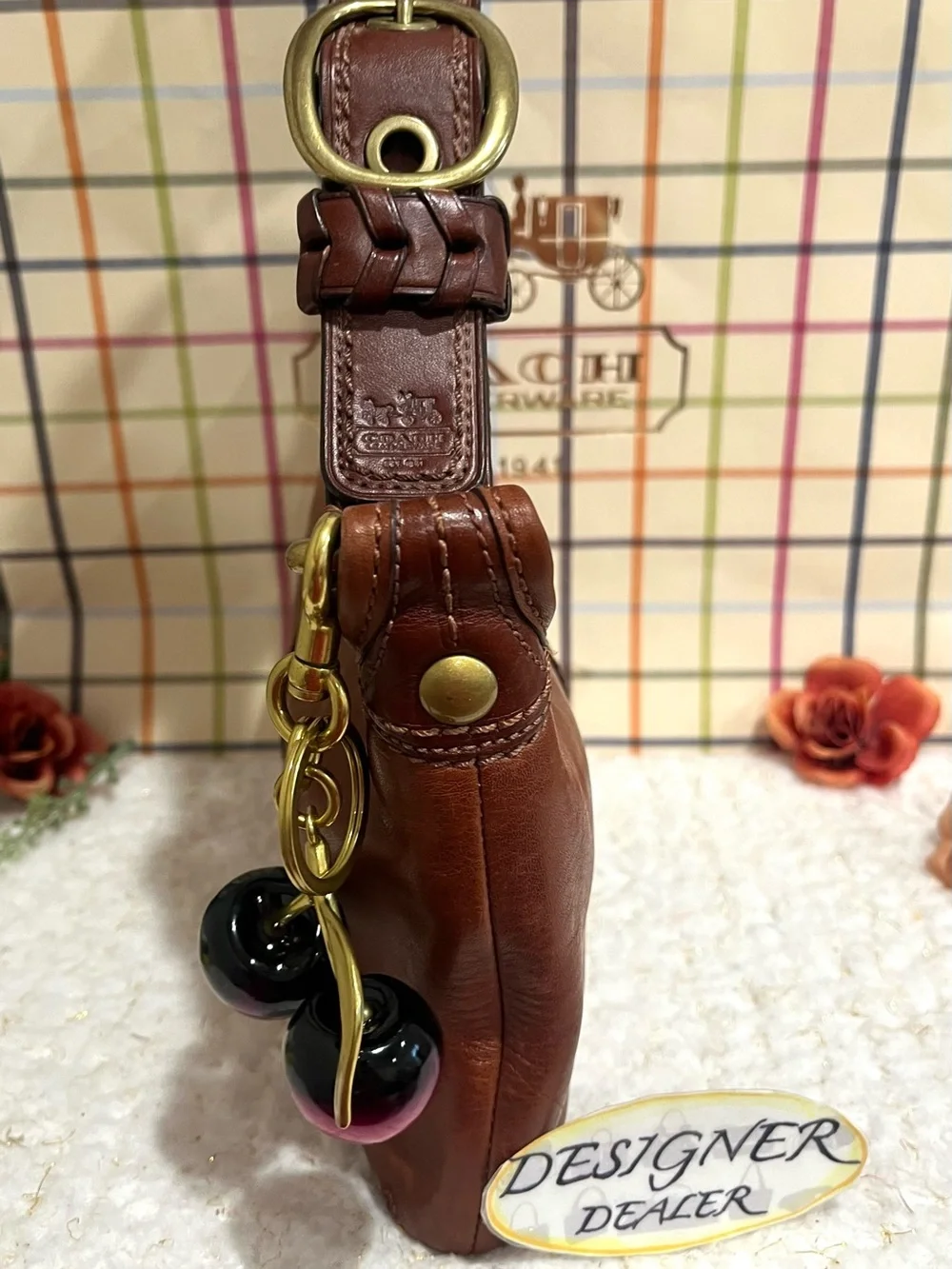 COACH Bleecker Leather Hobo Shoulder Bag British Tan 11415